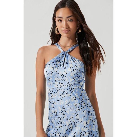 ASTR Sandrine Abstract Halter Midi Dress Size M - Picture 4 of 12